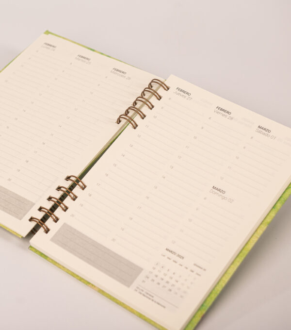Agenda Semanal A5 Texturizada color verde - Image 4