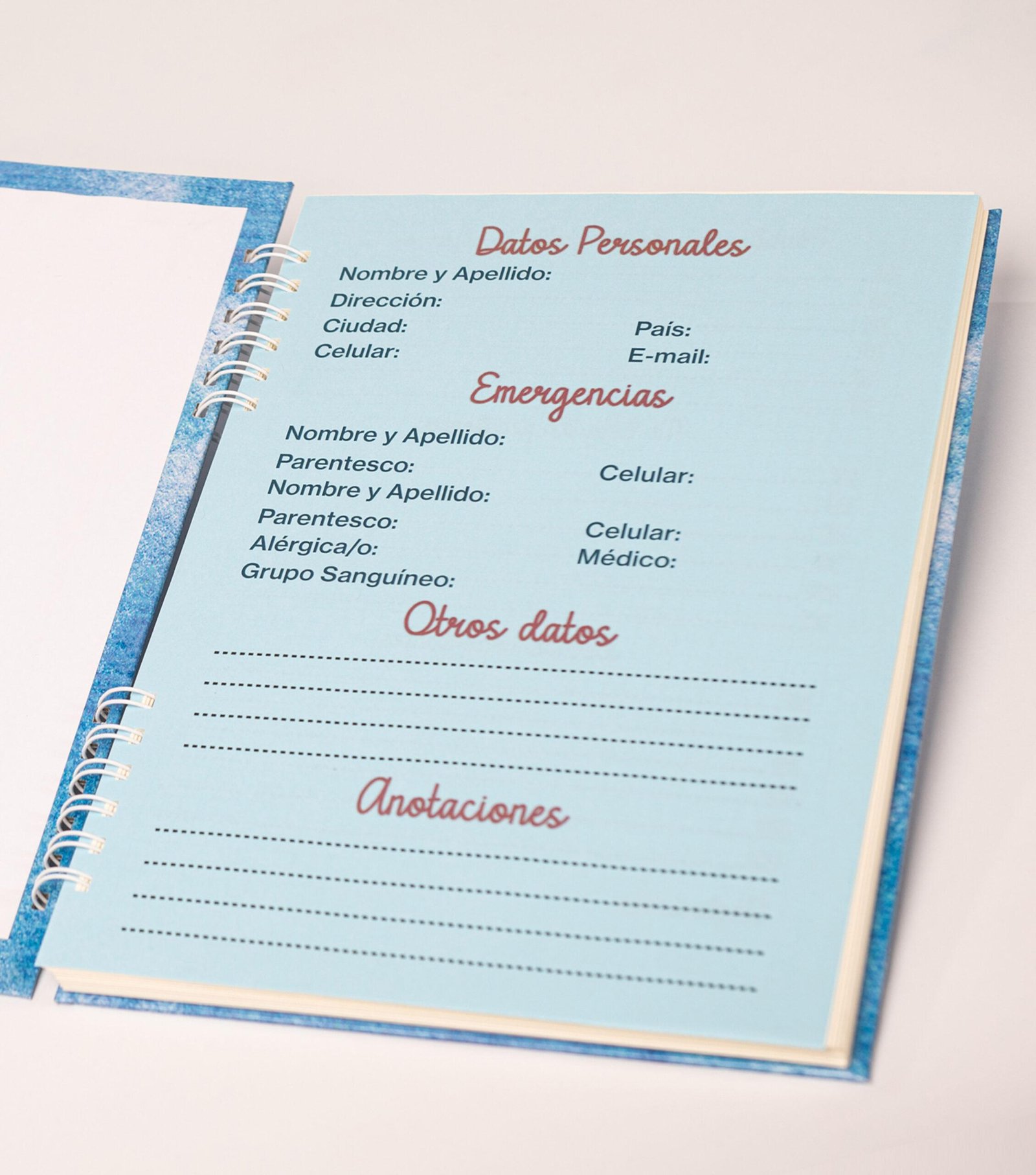Cuaderno A4 Texturizado color celeste - Image 3